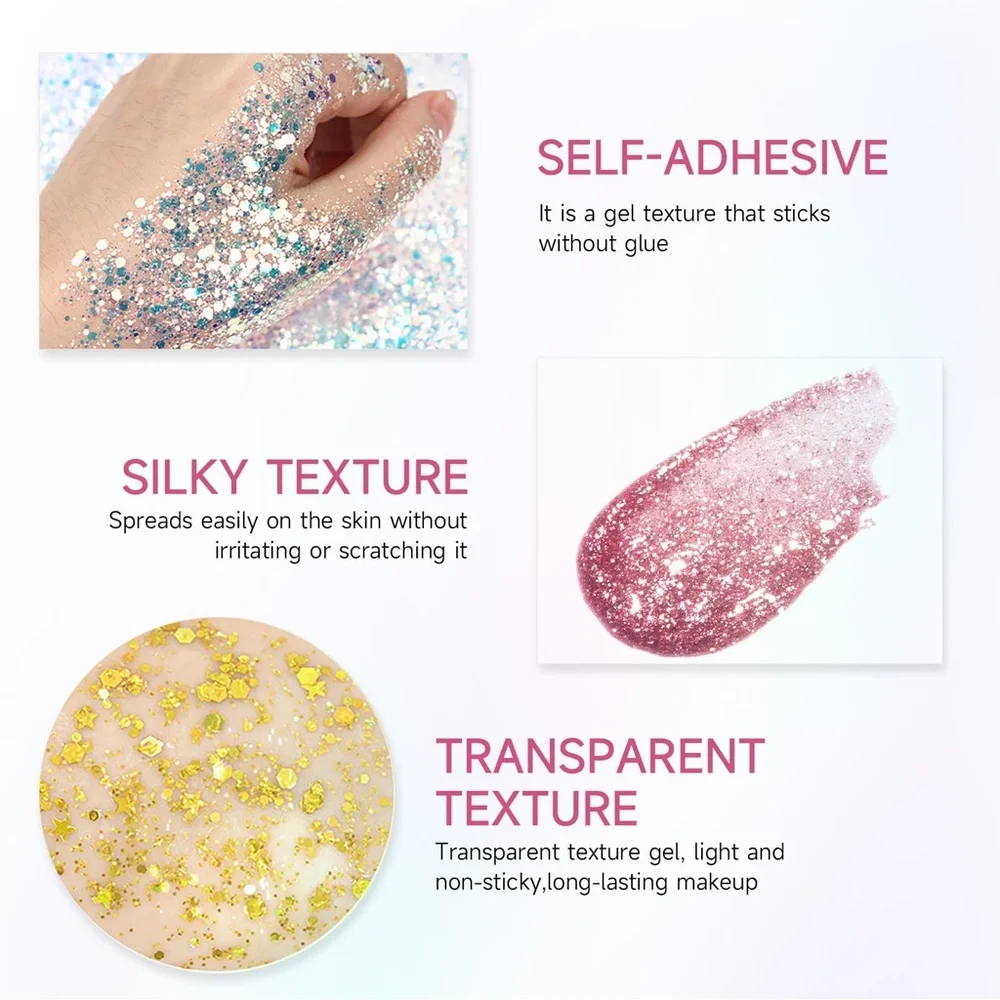 Glitter Face Paint- Holographic Chunky for Halloween, Music Festivals, or Raves